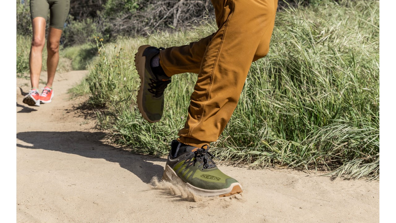 Keen footwear on the trail